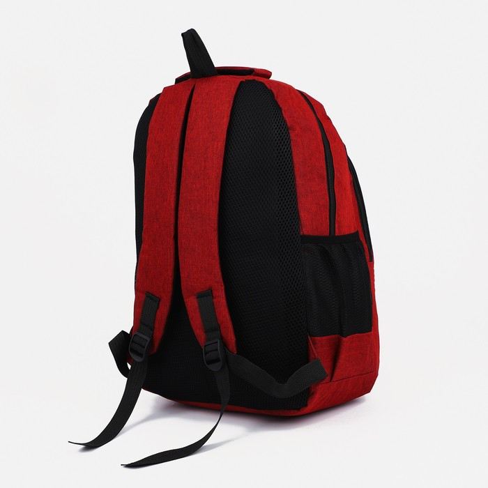 Рюкзак на молнии, 2 наружных кармана, цвет красный - фото 2 - id-p203570354