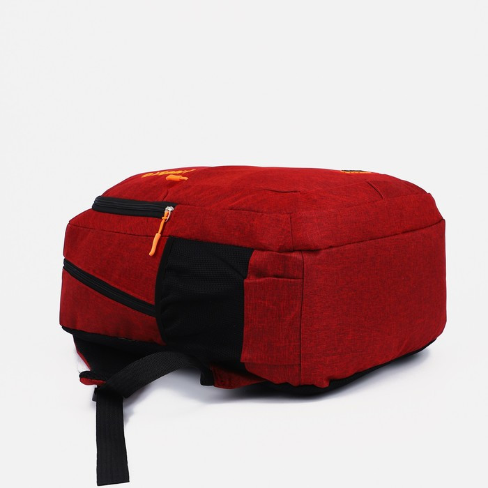 Рюкзак на молнии, 2 наружных кармана, цвет красный - фото 3 - id-p203570354