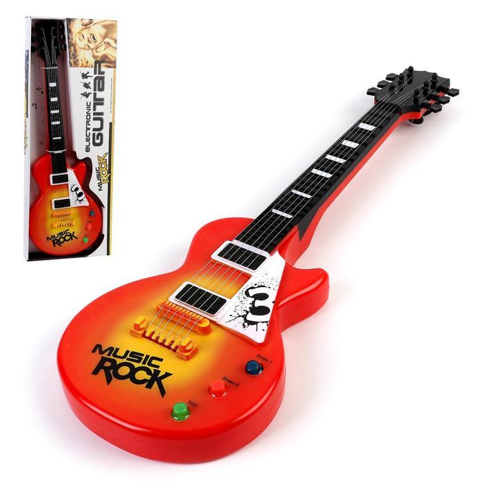 Музыкальная игрушка-гитара «Электро», световые и звуковые эффекты, работает от батареек - фото 1 - id-p203570656