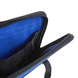 Папка с ручками текстильная А4, 365 х 290 х 30 мм, Calligrata, 1Ш41, "Офис", внешний/внутренний карман, синяя, фото 3