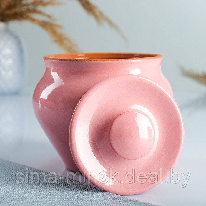 Набор "Вятская керамика Трио" 0,5лх3шт + ухват, розовый - фото 3 - id-p203567006