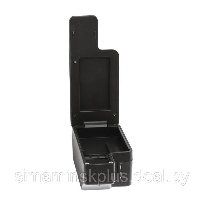 Подлокотник, 5 USB, провод USB 1 м, кожа PU, черный - фото 5 - id-p203560650