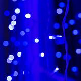 Гирлянда «Занавес» 2 × 6 м, IP44, УМС, белая нить, 1440 LED, свечение синее, 220 В, фото 3