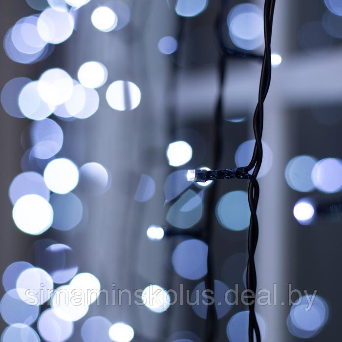 Гирлянда «Занавес» 2 × 6 м, IP44, УМС, тёмная нить, 1440 LED, свечение белое, мерцание, 220 В - фото 3 - id-p203570856