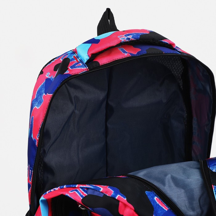 Рюкзак на молнии, 2 наружных кармана, цвет розовый/фиолетовый - фото 4 - id-p203570443