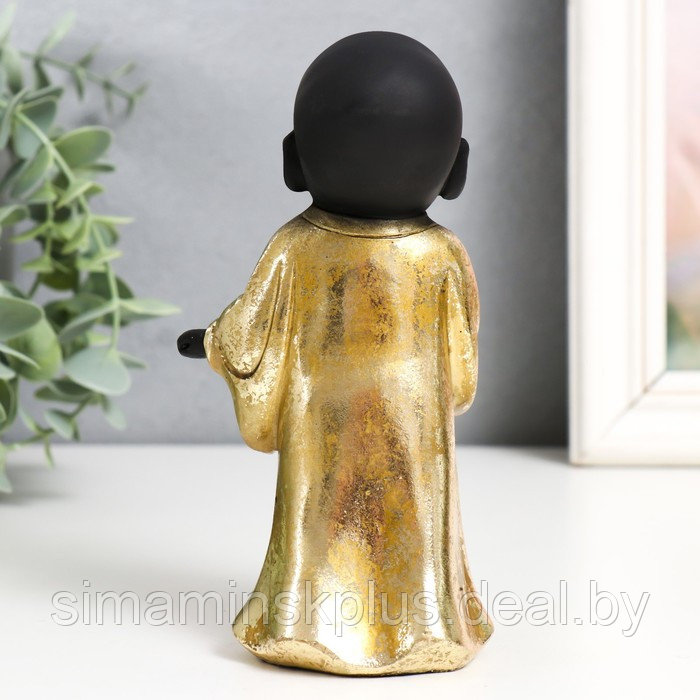 Сувенир полистоун "Маленький Будда в золотом. Приветствие" МИКС 7,5х5,5х15 см - фото 4 - id-p203581114