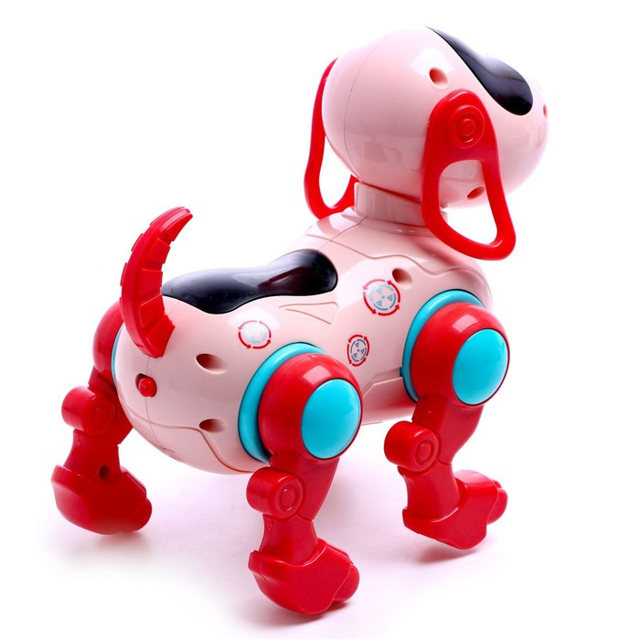 Робот-собака IQ DOG, ходит, поёт, работает от батареек, цвет розовый - фото 3 - id-p203562725