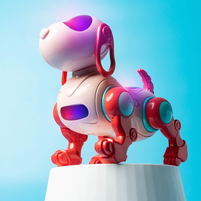 Робот-собака IQ DOG, ходит, поёт, работает от батареек, цвет розовый - фото 8 - id-p203562725