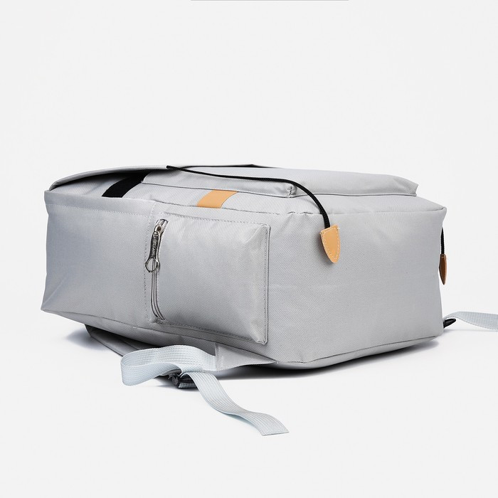 Рюкзак на молнии, шопер, сумка, пенал, цвет серый - фото 4 - id-p203570452
