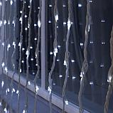 Гирлянда «Водопад» 2 × 6 м, IP44, УМС, белая нить, 1500 LED, свечение белое, 8 режимов, 220 В, фото 3