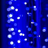 Гирлянда «Занавес» 2 × 9 м, IP44, УМС, белая нить, 1800 LED, свечение синее, 220 В, фото 3