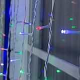 Гирлянда «Занавес» 2 × 9 м, IP44, УМС, белая нить, 1800 LED, свечение мульти, 220 В, фото 3