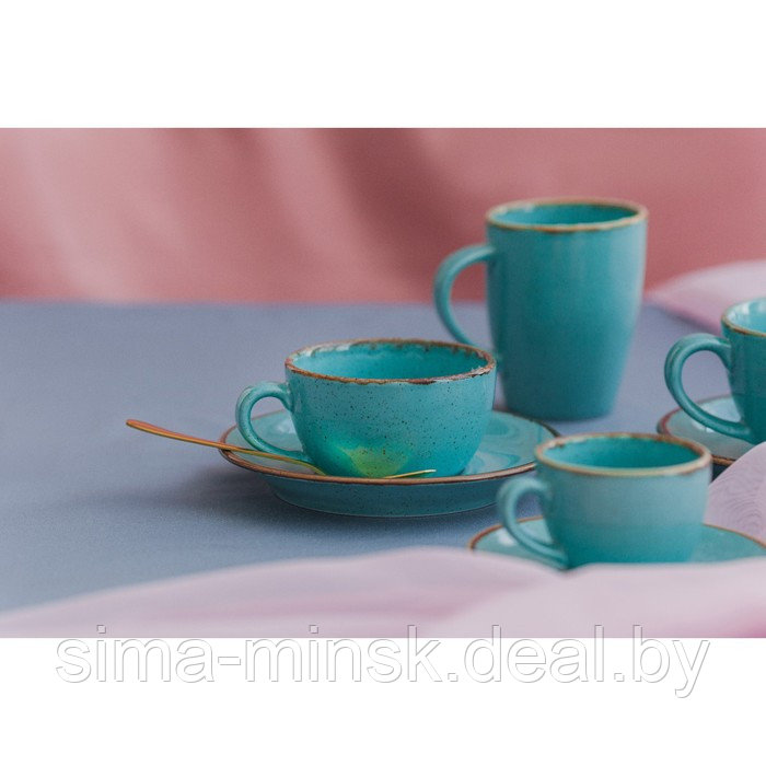 Блюдце для чайной чашки Turquoise, d=16 см, цвет бирюзовый - фото 4 - id-p203565742