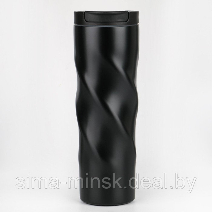 Термокружка, серия: Спираль, "Мастер К", 500 мл, сохраняет тепло 8 ч, 7.8х22 см, чёрная - фото 1 - id-p203572760