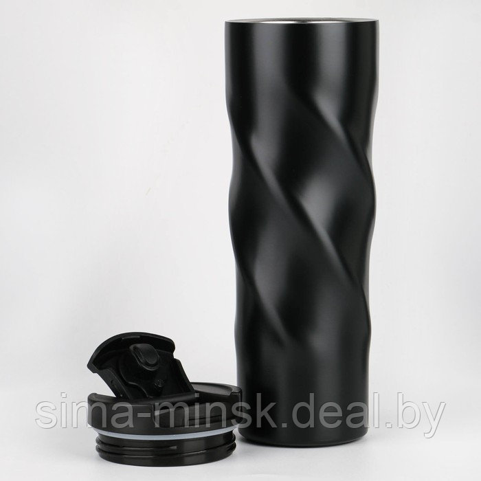 Термокружка, серия: Спираль, "Мастер К", 500 мл, сохраняет тепло 8 ч, 7.8х22 см, чёрная - фото 2 - id-p203572760
