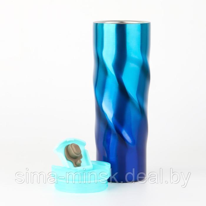 Термокружка, серия: Спираль, "Мастер К", 500 мл, сохраняет тепло 8 ч, 7.8х22 см, синяя - фото 2 - id-p203572761