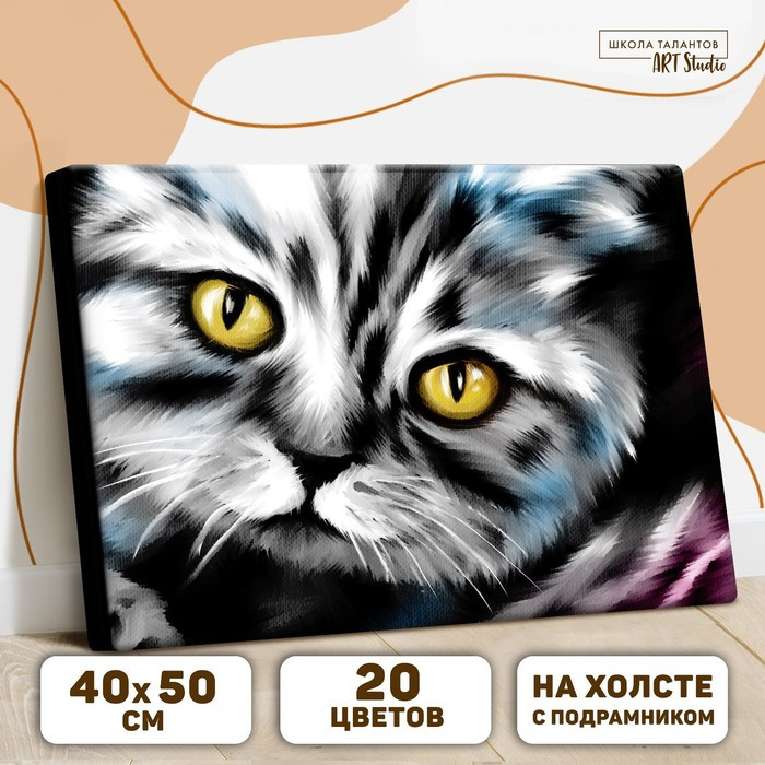 Картина по номерам на холсте с подрамником «Котик» 40х50 см - фото 1 - id-p203574528