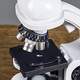 Микроскоп, кратность увеличения 450х, 200х, 80х, с подсветкой, белый, фото 5