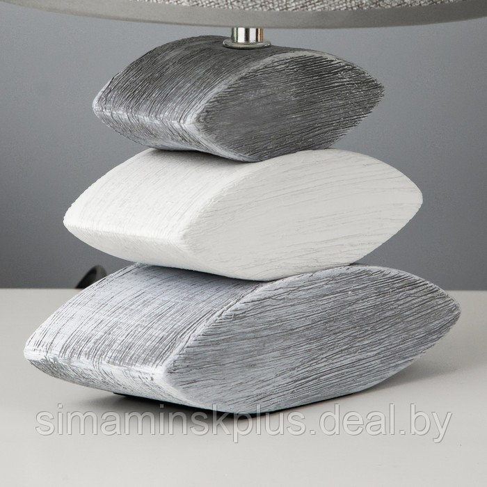 Лампа настольная керамика Е14 40Вт 220В "Сад камней: серый асфальт" 33,5х22,5х22,5 см - фото 6 - id-p203575993