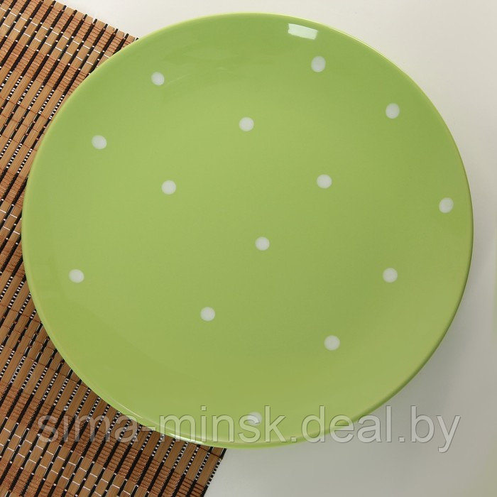 Набор тарелок керамических Доляна «Зелёный горох», 18 предметов: 6 тарелок d=19 см, 6 тарелок d=27 см, 6 мисок - фото 2 - id-p203568010