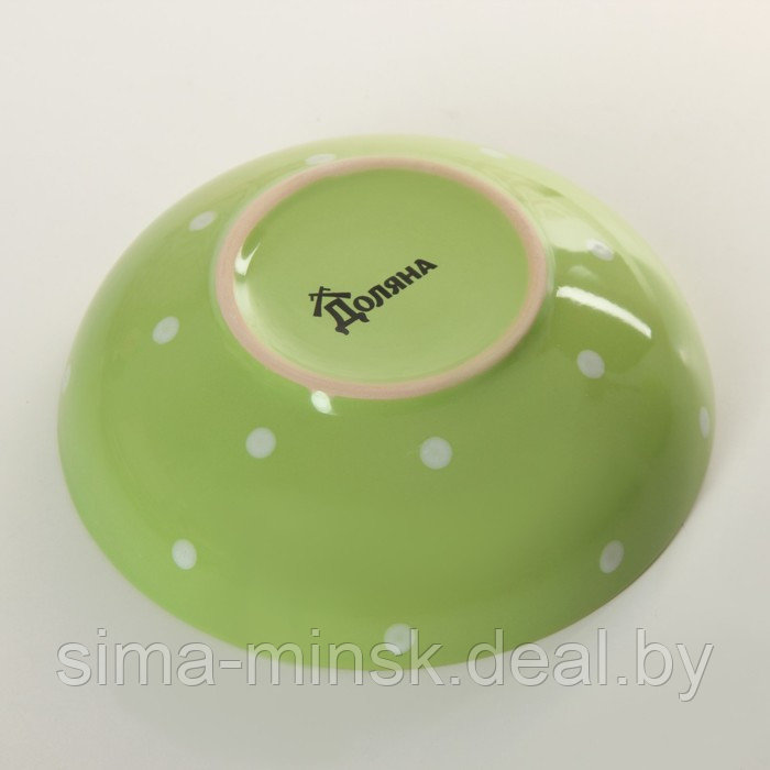 Набор тарелок керамических Доляна «Зелёный горох», 18 предметов: 6 тарелок d=19 см, 6 тарелок d=27 см, 6 мисок - фото 4 - id-p203568010
