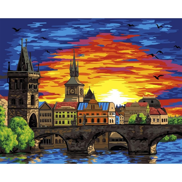 Картина по номерам на холсте с подрамником «Карлов Мост. Прага» - фото 2 - id-p203574540