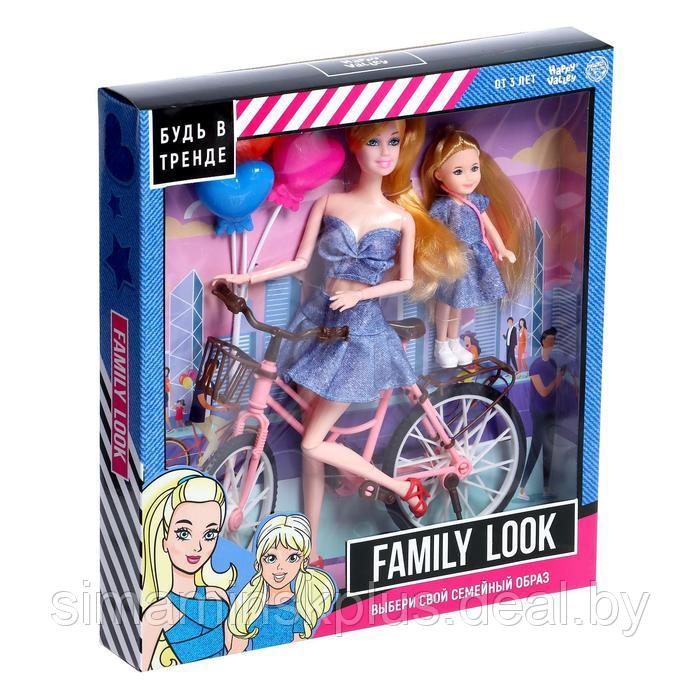 Кукла-модель шарнирная, с дочкой, Family Look на велосипеде - фото 2 - id-p203582841