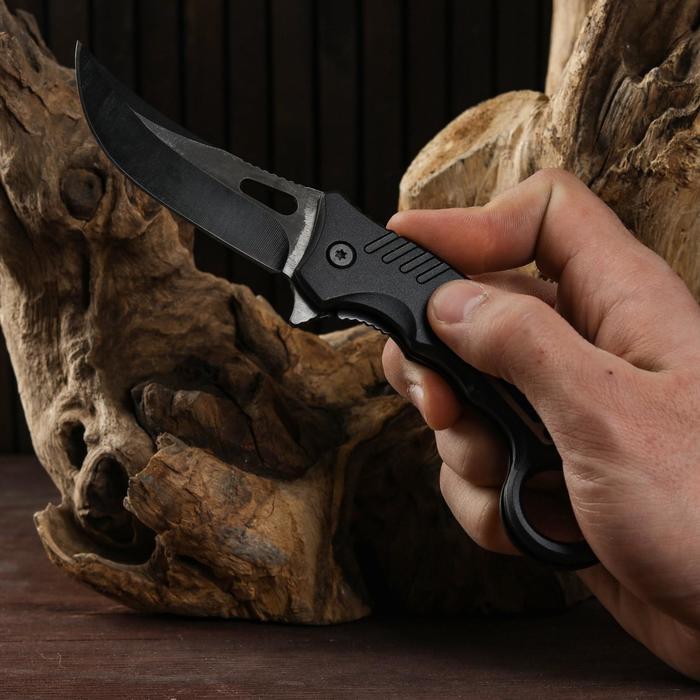 Нож складной "Щука", полуавтоматический, рукоять с кольцом, 20см, клинок 8см - фото 10 - id-p203580283