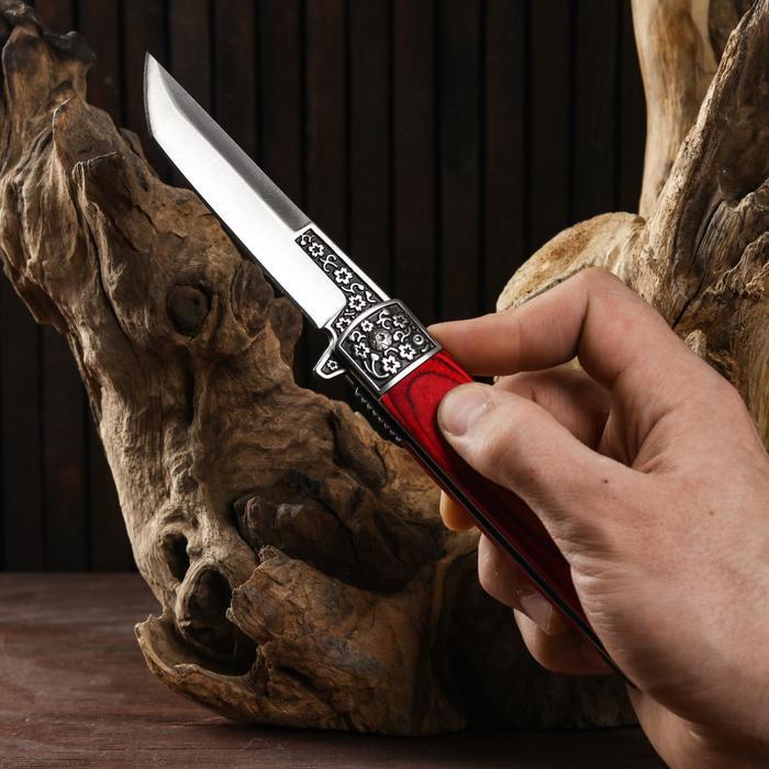 Нож складной "Танто", ручка дерево 22,8см, клинок 9,5см - фото 8 - id-p203580284