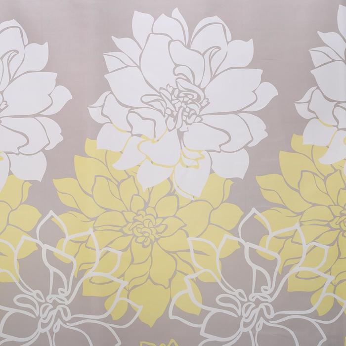 Штора для ванны Доляна «Большие цветы», 180×180 см, полиэстер, цвет жёлтый - фото 2 - id-p203583331