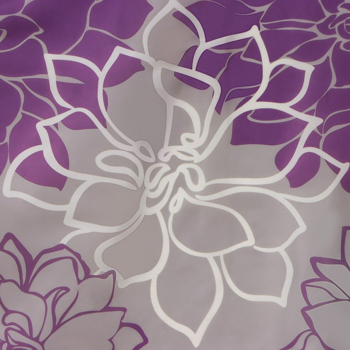 Штора для ванны Доляна «Большие цветы», 180×180 см, полиэстер, цвет сиреневый - фото 2 - id-p203583332