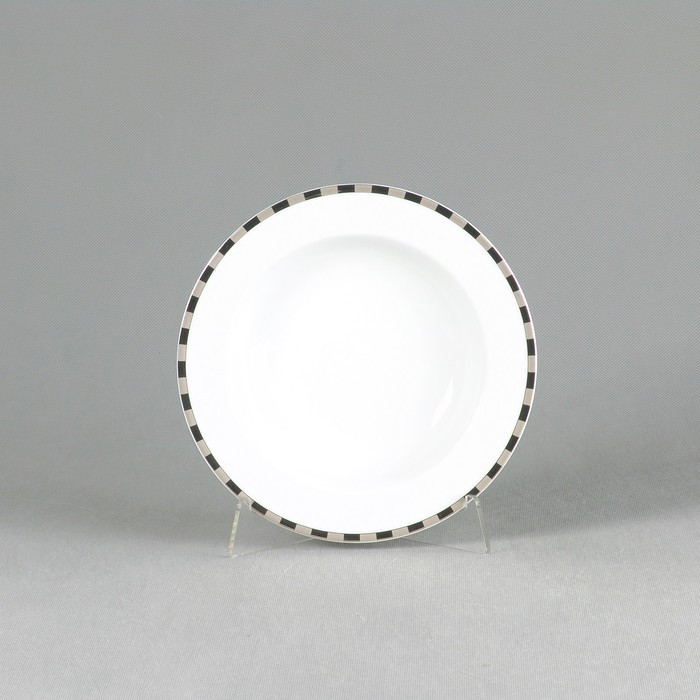 Тарелка глубокая Opal, декор «Платиновые пластинки», 22 см - фото 2 - id-p203579555