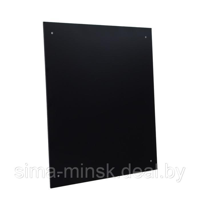 Стеклянная панель 600х600х4 мм черная, с креплением - фото 1 - id-p203564477