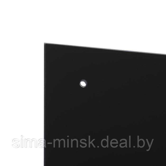 Стеклянная панель 600х600х4 мм черная, с креплением - фото 2 - id-p203564477