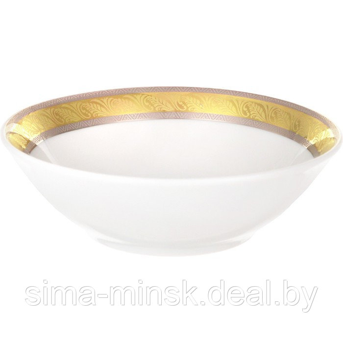 Салатник круглый Christine, декор «Платиново-золотая лента», 13 см - фото 1 - id-p203569634