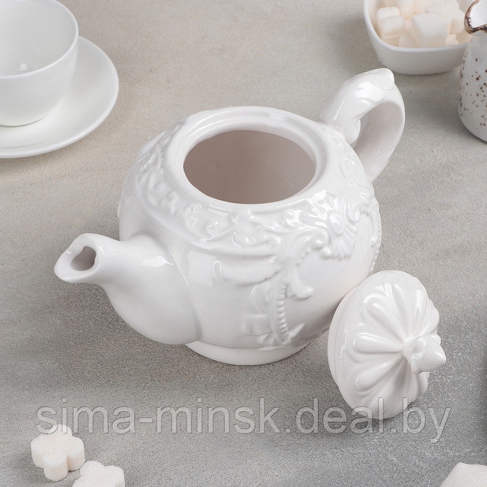Чайник керамический заварочный «Винтаж», 900 мл, цвет белый - фото 2 - id-p203568068