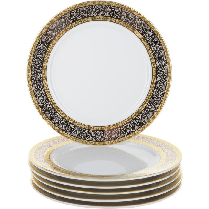 Тарелка десертная Opal, декор «Широкий кант платина, золото», 17 см - фото 1 - id-p203579591