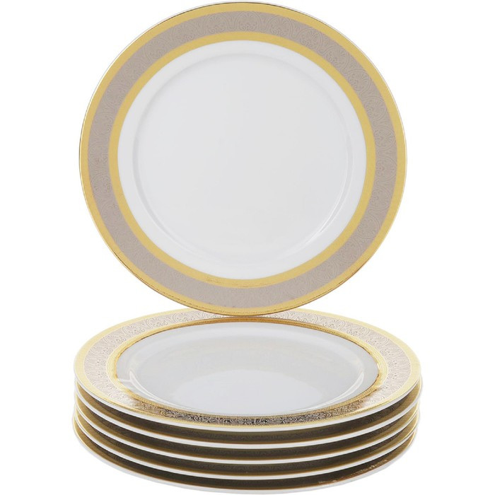 Тарелка десертная Opal, декор «Широкий кант платина, золото», 19 см - фото 1 - id-p203579618