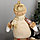 Мягкая игрушка "Снеговик в пайетках - длинные ножки" сидит, 13х52 см, коричневый, фото 5
