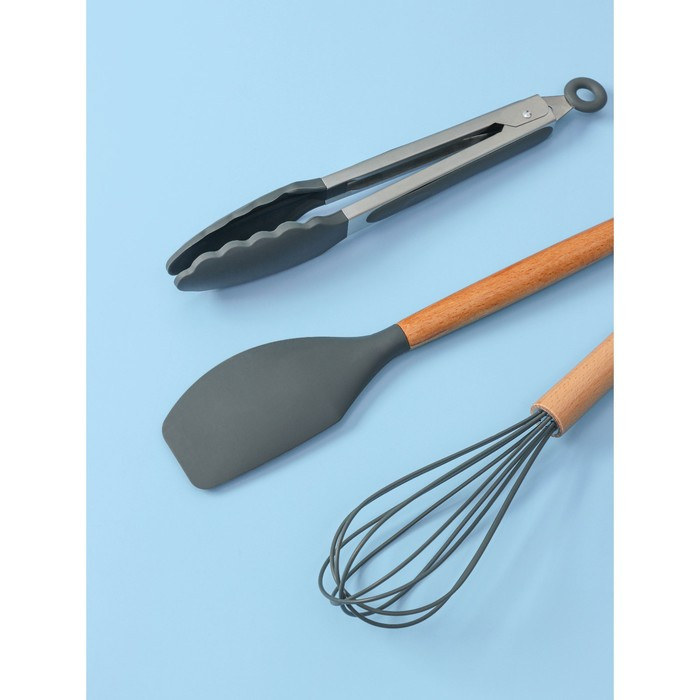 Набор кухонных принадлежностей Доляна «Фаварис», 7 предметов, 34×12,5×12,5 см, цвет серый - фото 6 - id-p203574827