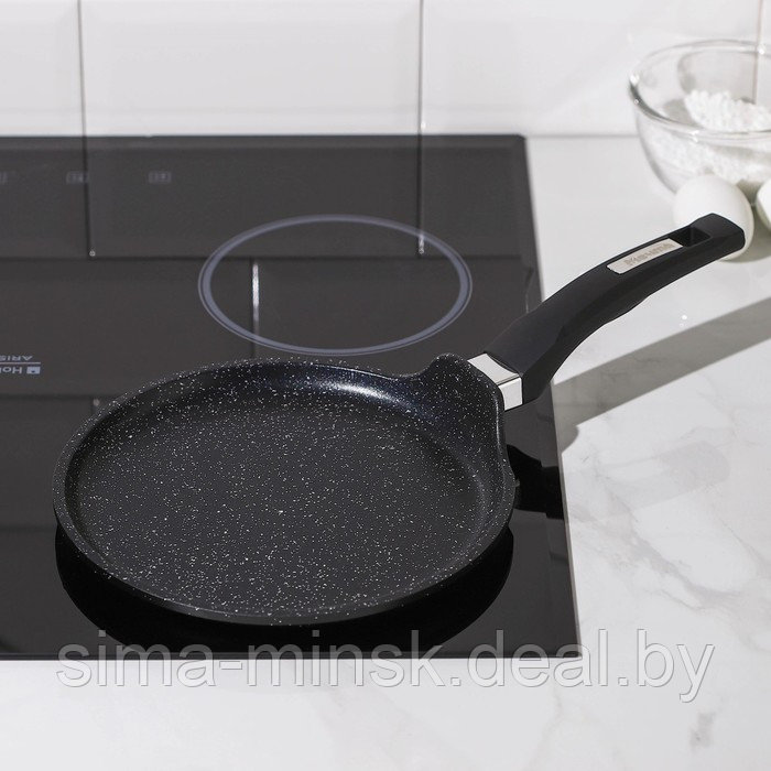 Сковорода блинная «Гранит Black», d=22 см, пластиковая ручка, антипригарное покрытие, цвет чёрный - фото 6 - id-p203567232