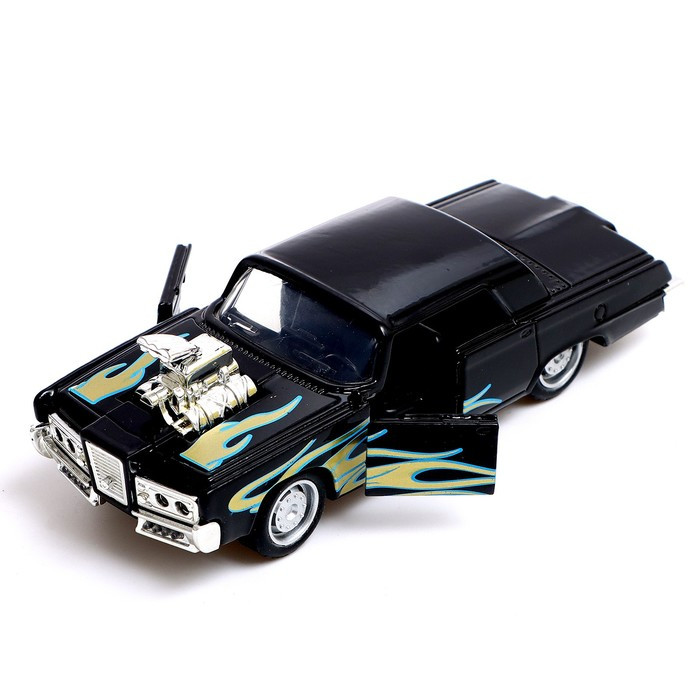 Машина металлическая Muscle car, масштаб 1:32, свет и звук, инерция, цвет чёрный - фото 4 - id-p203571375