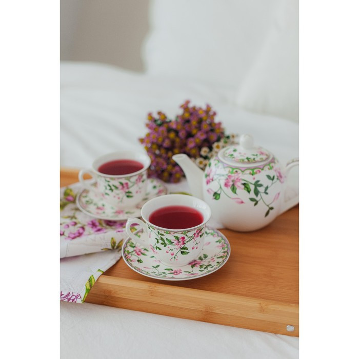 Чайная пара фарфоровая Доляна «Бланко», 2 предмета: чашка 220 мл, блюдце d=14,3 см, цвет белый - фото 5 - id-p203577401