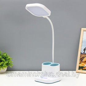 Настольная лампа сенсорная "Классен" LED 3Вт АКБ USB бело-голубая 14х13,5х57 см