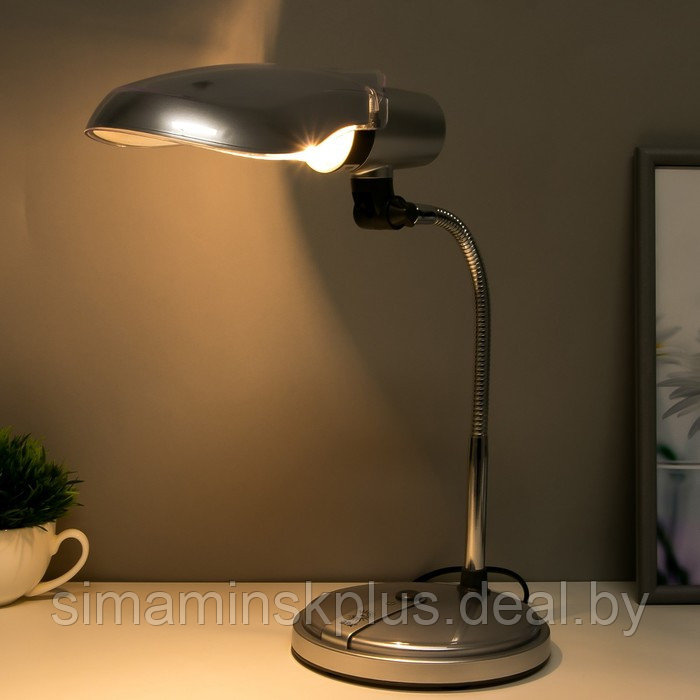 Настольная лампа NE-301-E27-15W-S, E27 15Вт, цвет серебро - фото 3 - id-p203576302