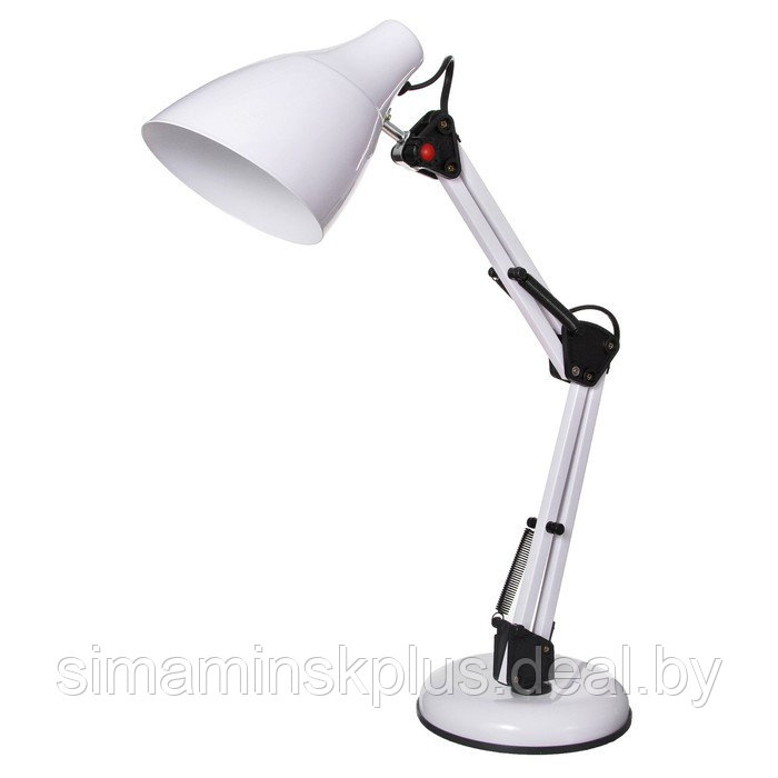 Лампа настольная Е27 60 Вт "Валли" белая шарнирная 43х21х14,5 см - фото 6 - id-p203576305