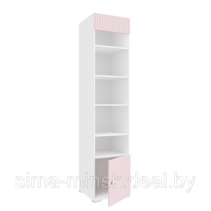 Шкаф «Алиса», комбинированный с 1-ой дверью и карнизом, 441×465×2020 мм, белый / розовый - фото 2 - id-p203564031