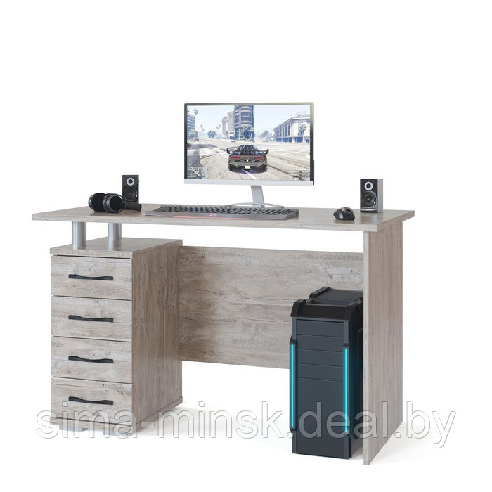 Компьютерный стол «КСТ-106.1», 1200 × 600 × 750 мм, цвет дуб юкон - фото 1 - id-p203562954