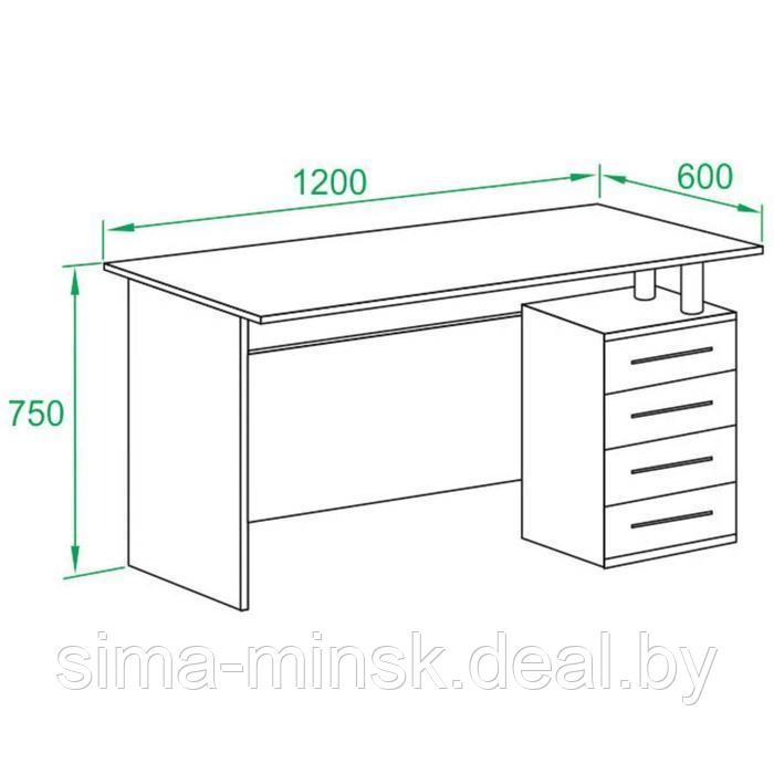 Компьютерный стол «КСТ-106.1», 1200 × 600 × 750 мм, цвет дуб юкон - фото 3 - id-p203562954