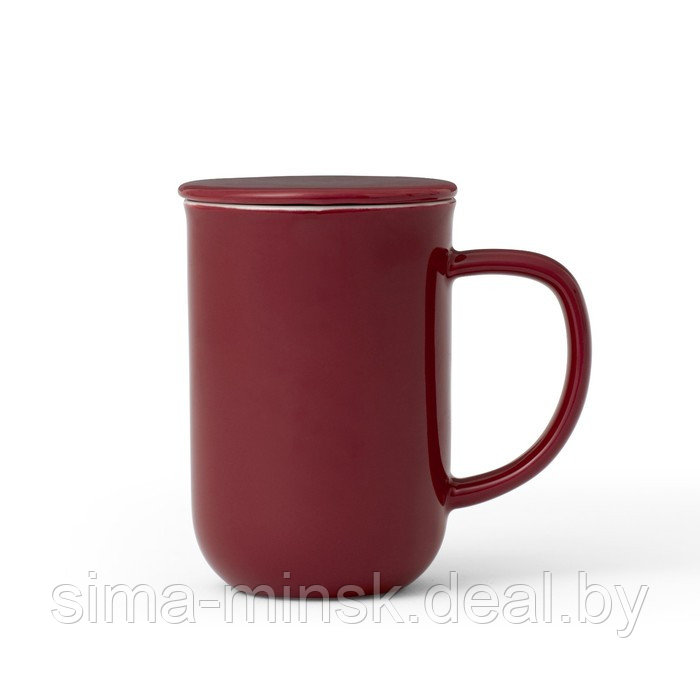 Чайная кружка с ситечком Minima 500 мл, бордовый - фото 1 - id-p203568460
